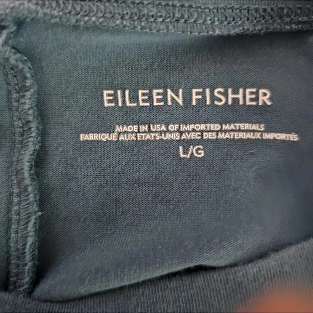 Eileen Fisher Steel Blue Slightly Oversized Long Sleeve Tee Athleisure - Picture 5 of 7